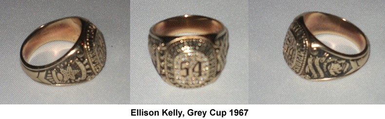 Ellison Kelly Grey Cup Ring, 1967