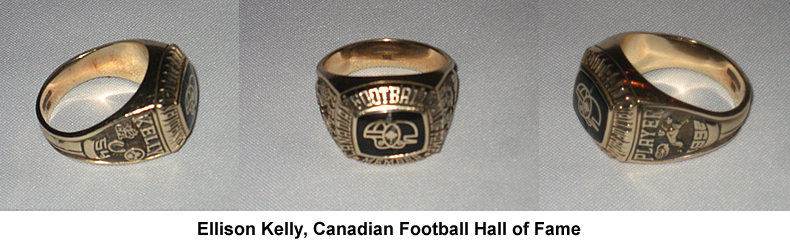 Ellison Kelly Canadian Football Hall of Fame Ring